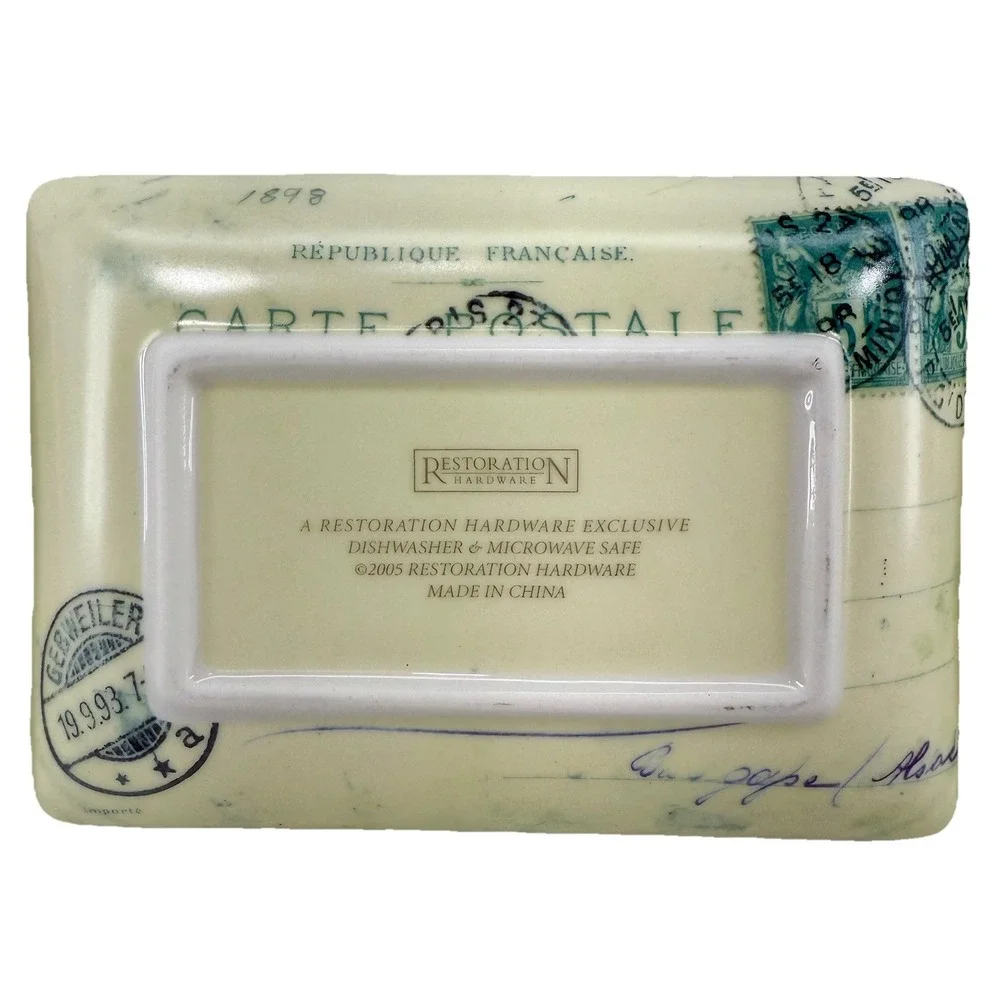 Restoration Hardware Carte Postale Paris Trays Set of 3 French‎ Travel Decor EUC
